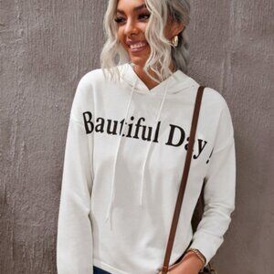 Beautiful Day Letters Graphic Hoodie